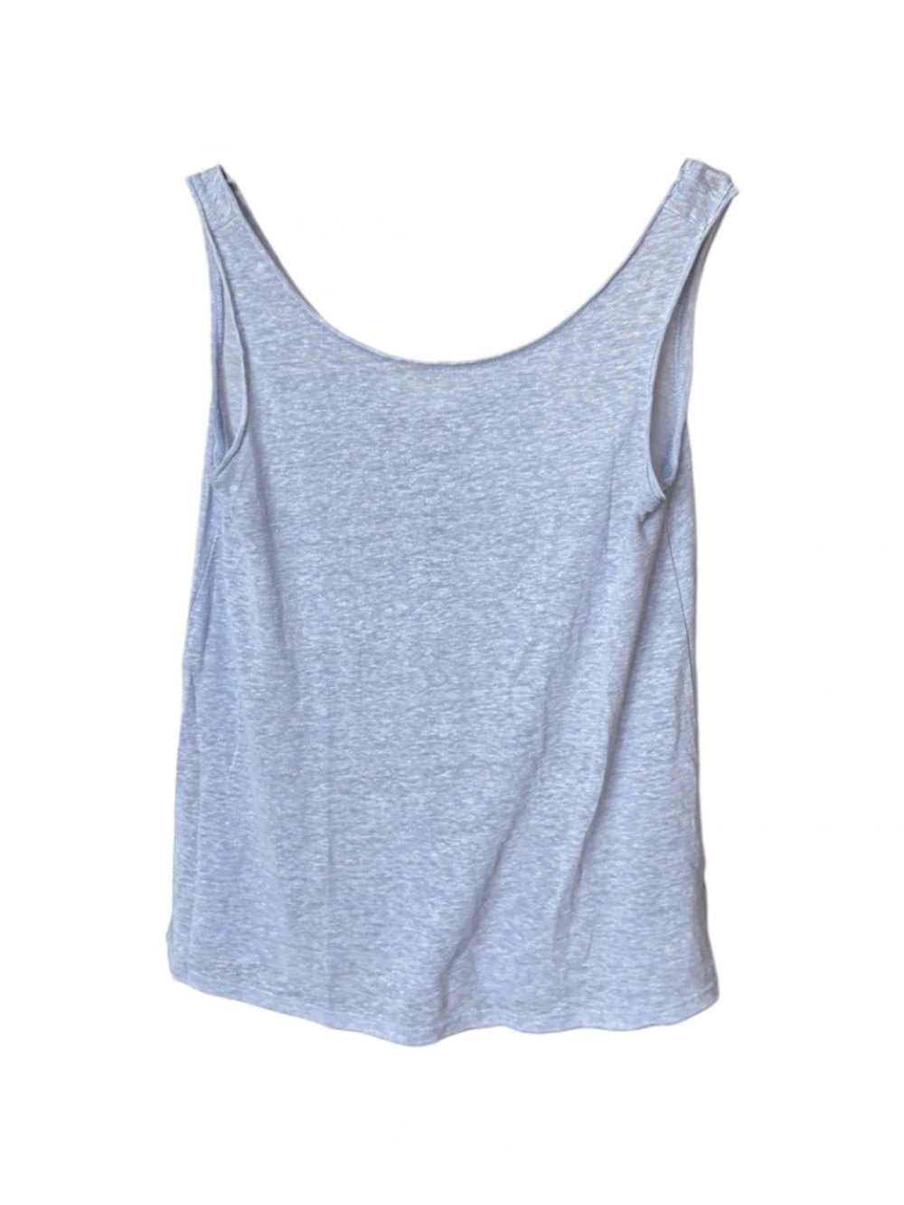 GAP Heathered Blue Linen Blend Scoop Back Sleeveless Top